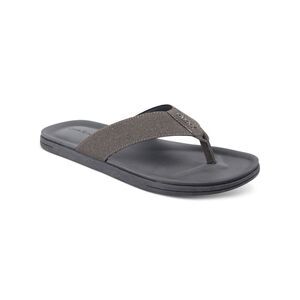 CLUBROOM Mens Gray Padded Riley Round Toe Slip On Flip Flop Sandal 13 M